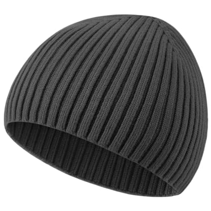 Wool Knit Beanie Hats for Men Women,Cuffless Winter Skull Caps - color: 1-dark Grey