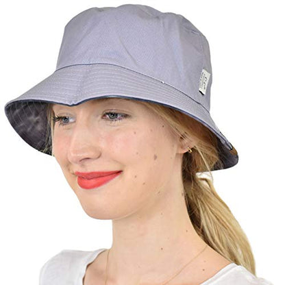 C.C Unisex 100% Cotton Packable Reversible Tie Dye Bucket Sun Hat - color: Black/Grey
