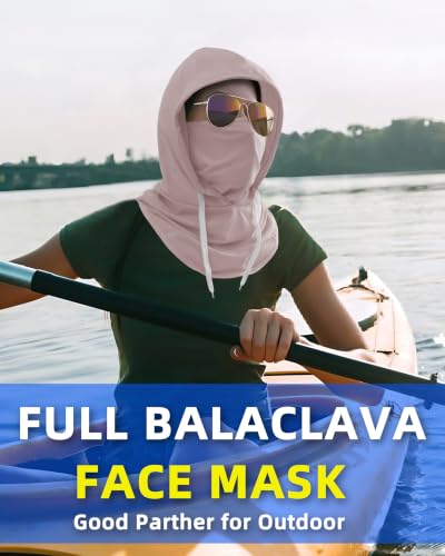 Summer Balaclava Face Mask with Breathable Holes Sun Face Shield for Men - color: Pink