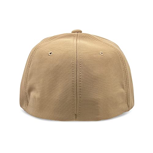 [2 Pack] Hybrid Stretch-Fitted Trucker Cap, Baseball Cap with Air Mesh - color: 2pk Khaki, size: Small-Medium