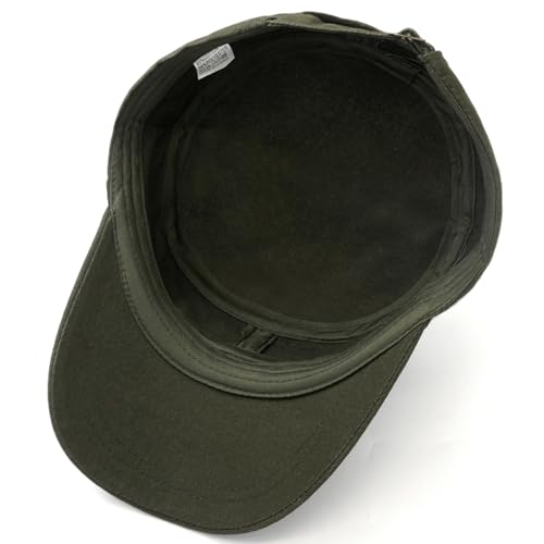 Unisex Army Cadet Cap Military Flat Top Basic Baseball Caps - color: Army Green