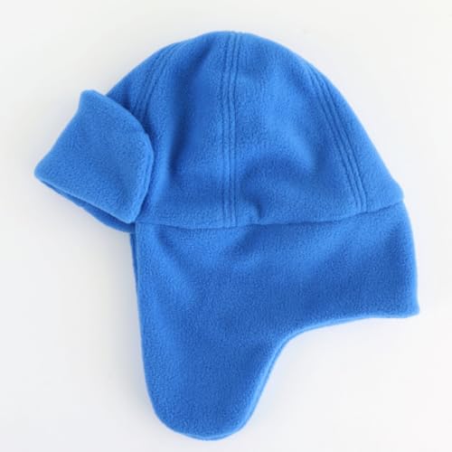 Toddler Trapper Hat with Earflap for Cold Weather Fleece Lined Kids Winter Aviator Hat for Boys Girls - color: Royal Blue, size: 1-2T