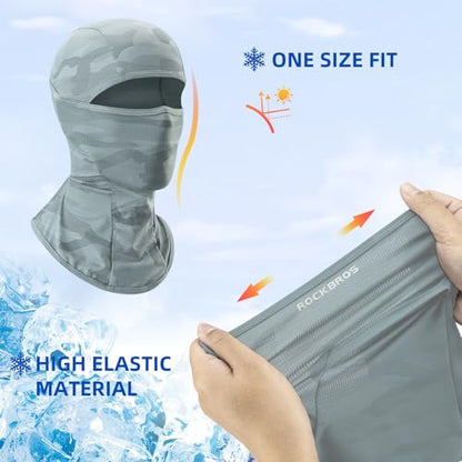 ROCKBROS Ski Mask Balaclava Cooling Face Mask UV Breathable Face Cover - color: Grey