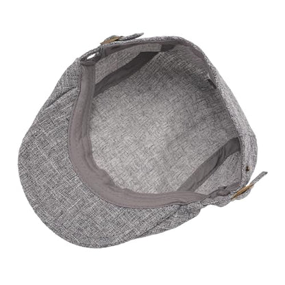 ZLYC Men Summer Flat Cap Scally Ivy Gatsby Newsboy Beret Driver Hat - color: Plain Gray