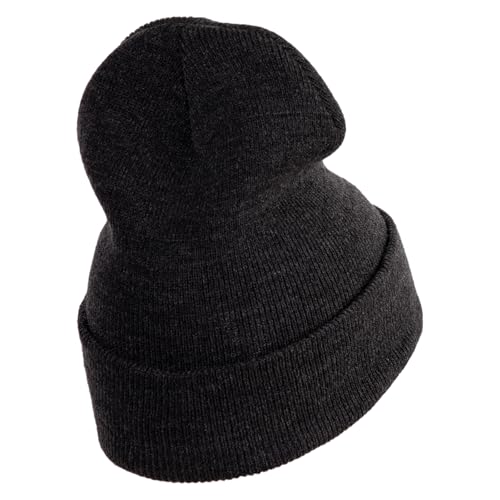 e4Hats.com 12 inch Cuffed Knit Long Beanie - color: Dk Grey