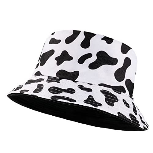 Umeepar Unisex Reversible Packable Bucket Hat Sun Hat for Men Women - color: Cow Print