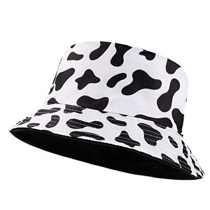 Umeepar Unisex Reversible Packable Bucket Hat Sun Hat for Men Women - color: Cow Print