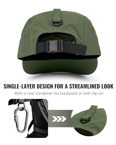 Croogo 5 Panel Running Hat Quick Dry Baseball Cap Sun UV Sports Outdoor Cap - color: Gd50-green