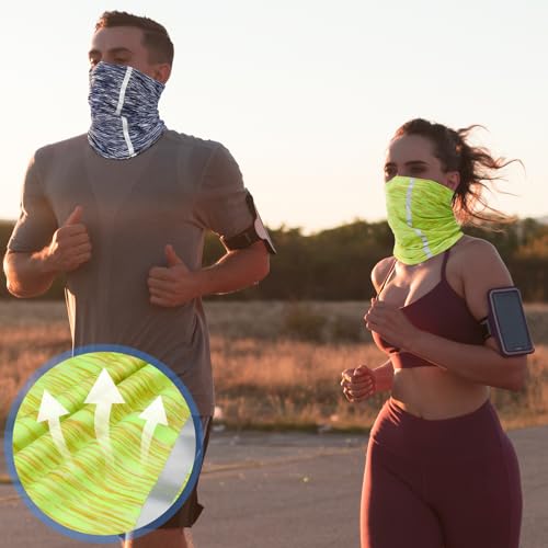 SATINIOR 4 Pcs Neck Gaiter Face Mask for Men, High Vis - color: Mixed Colors