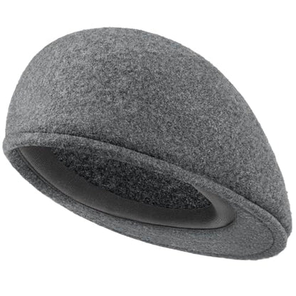 Wool Blend Mens Newsboy Caps, Classic Flat Cap Ivy Cabbie Gatsby Hat Winter Beret Hat for Men - color: Grey