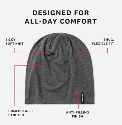 Summer T-Shirt Beanie for Men & Women - Soft Modal - Slouchy Style - color: Charcoal