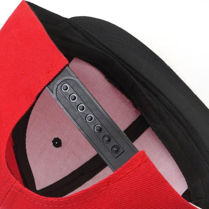 Snapback Hat Flat Bill Visor Hats Adjustable Hip Hop Baseball Cap for Women Men - color: Red Black