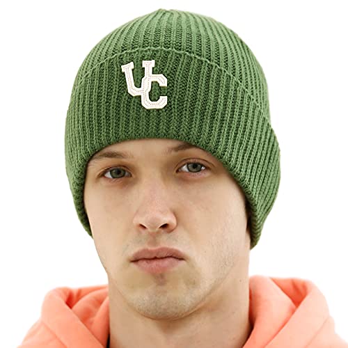 UNDERCONTROL Flexible Fit Logo Embroidery Unisex Fall Winter Thin Long Acryl Trawler Beanie Knit Slouchy Skull Ski Hat Korea - color: Flex Green