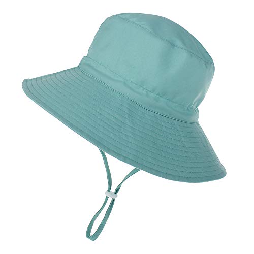 Baby Sun Hat Toddler Beach Swim Hats UPF 50+ Summer Bucket Hat Kids Infant Wide Brim Adjustable Sun Hat for Baby Boy Girls - color: Turquoise, size: 0-6 Months
