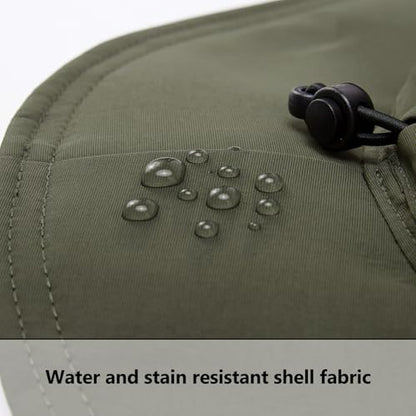 BASSDASH UPF 50+ Fishing Sun Hat Water Resistant Unisex Wide Brim Bucket Boonie Hat for Hiking Camping Safari FH15 - color: Army Green, size: Medium