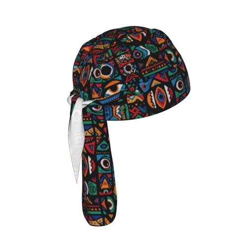 Do Rag Skull Cap Breathable Cycling Cap Adjustable Headscarf Helmet Liner for Men Women - color: African Pattern