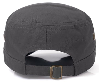 Men's Military Cadet Hat Flat Top Newsboy Cap - color: A - Grey
