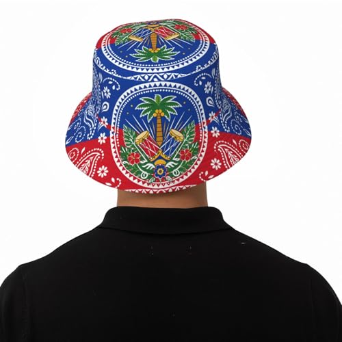 Bucket Hat for Men Women Packable Sun Hats Fisherman Outdoor Summer Travel Hiking Beach Caps - color: Haiti Paisley