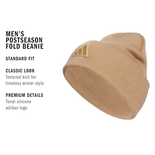 adidas Men's Wide Cuff Slouchy Beanie - color: Warm Sandstone Beige/Brown Desert/Post Season, size: One Size
