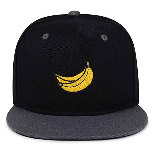 JPAK Banana Fruit Hip-Hop Snapback Hat Embroidered Baseball Cap Monkey - color: 18. Black/Grey