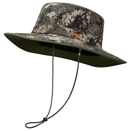 BASSDASH UPF 50+ Water-Resistant Fishing Bucket Hat with Laser Perforated Mesh Adjustable for Men Women Outdoor Hiking - color: Grunge Camo