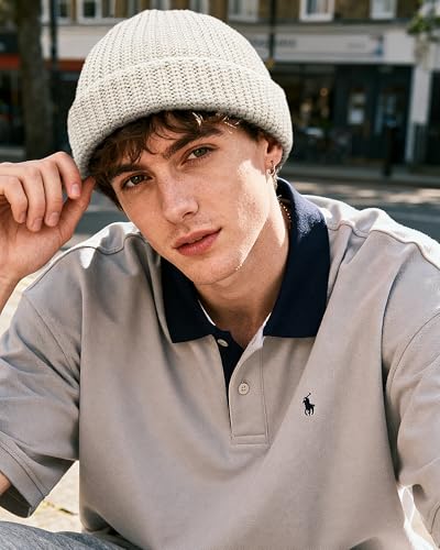 Clakllie Trawler Beanie Watch Hat Knit Cuffed Skullcap Roll-up Edge Stocking Hats Rolled Cuff Knitted Hat Ski Cap - color: Cdus-ddth3-white