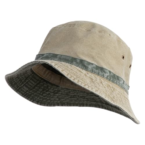 e4Hats.com Big Size Reversible Bucket Hats - color: Khaki Green, size: X-Large-XX-Large