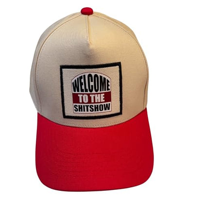 Popfizzy Funny Hats for Men and Women, Fun Adult Baseball Cap, Funny Birthday Gifts for Women and Men, Cool Dad Hat Gift Idea - color: Welcome to the Shitshow (Red)