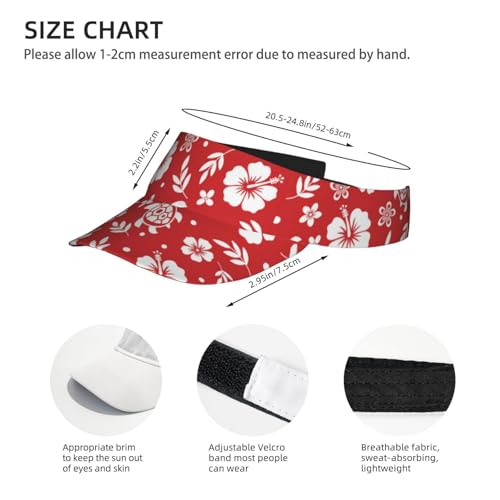 Stylish Visor Cap, Adjustable Lightweight Sun Hat for Men Women Teens - Sports, Beach, Golf, Tennis - color: Hibiscus Pattern With Turtle Pattern 1