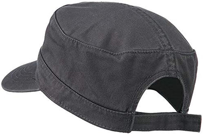Ashen Fane Superior Garment Washed Cotton Twill Adjustable Army Cap - color: Charcoal Gray