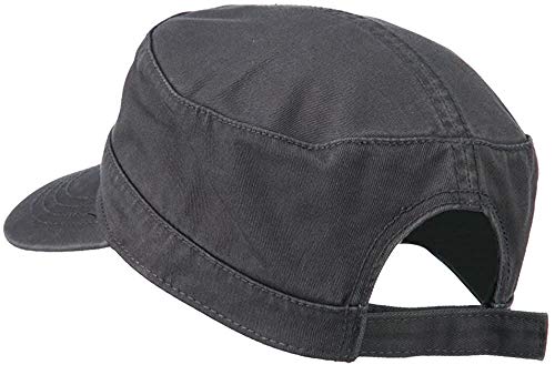 Ashen Fane Superior Garment Washed Cotton Twill Adjustable Army Cap - color: Charcoal Gray