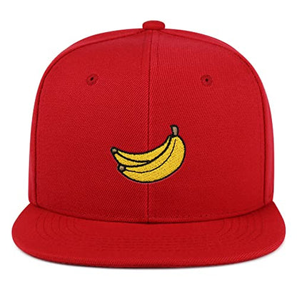 JPAK Banana Fruit Hip-Hop Snapback Hat Embroidered Baseball Cap Monkey - color: 12. Red
