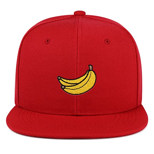 JPAK Banana Fruit Hip-Hop Snapback Hat Embroidered Baseball Cap Monkey - color: 12. Red