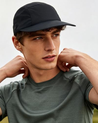 CLAPE Snapback 5 Panel Hat for Men Flat Bill Funny Trucker Hats Running - color: Wbqsg1-black