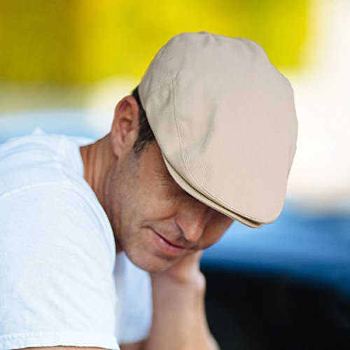Lightweight Classic Cotton Ivy/Newsboy/Paperboy/Flat Cap Hat with Fixed Sizing and Satin Lining - color: Beige, size: X-Large