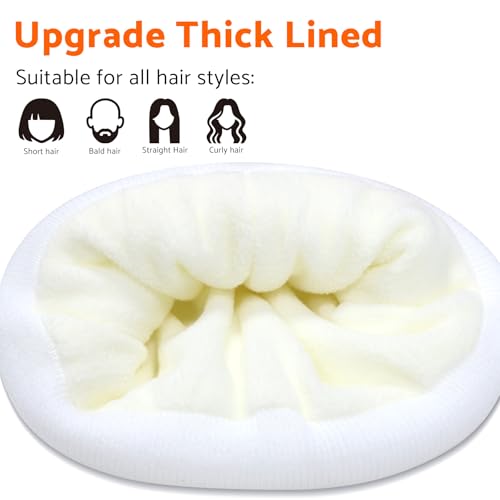PFFY Beanie for Men Women Unisex Knit Cuffed Winter Thick Lined Beanies Hat - color: Pure White