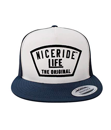 Grinder Embroidered Classic Snapback Trucker Baseball Hat - color: Navy