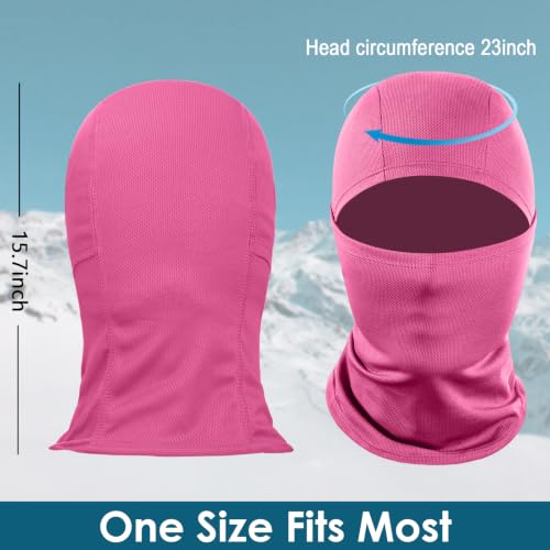 Achiou Ski Mask for Men and Women, Lightweight UV Balaclava Face Cover - color: Rosered