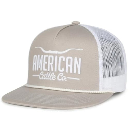 Longhorn Adjustable Snapback Western Hat - color: Grey/White