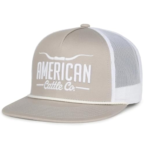 Longhorn Adjustable Snapback Western Hat - color: Grey/White