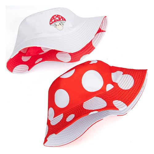 Trendy Bucket Hat - Comfortable Packable Sun Beach Hat for Women Men, Perfect for Outdoor Activities Travel Hiking - color: Embroidered Mushroom