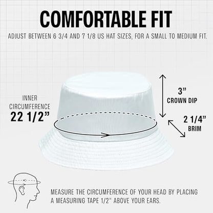 Rave Bucket Hat for Women & Men - Cute Bucket Hats - Festival Hat Adjustable 50+ SPF Protection Rave Accessories - color: Solid White