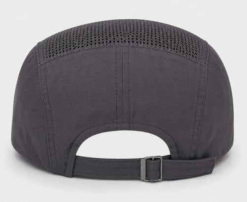 DIYDECAL Mens Cotton Mesh Newsboy Cap Flat Ivy Gatsby Hat Summer Driving Cabbie Cap - color: Grey