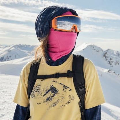 Achiou Ski Mask for Men and Women, Lightweight UV Balaclava Face Cover - color: Rosered