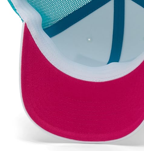 Columbia Unisex PFG Logo Mesh Ball Cap - color: White/Guava Pink/Fish Flag, size: XX-Large