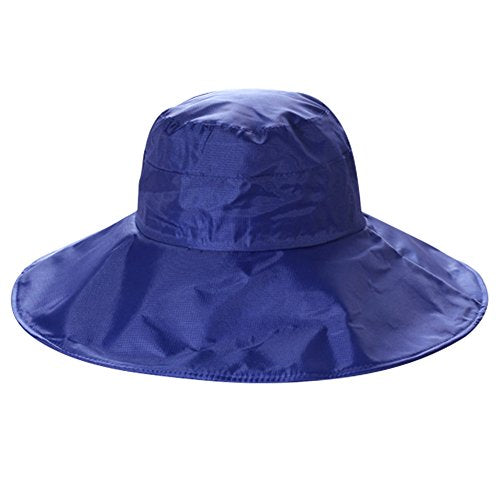 Women Summer Rain UV UPF 50 Sun Protection Wide Brim Hat - Foldable Bucket Sun Hat - color: Blue