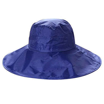 Women Summer Rain UV UPF 50 Sun Protection Wide Brim Hat - Foldable Bucket Sun Hat - color: Blue