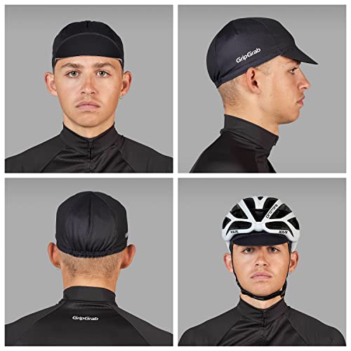 GripGrab Summer Cycling Cap - UV Protection Under-Helmet Bicycle Visor Hat - color: Black, size: Small-Medium