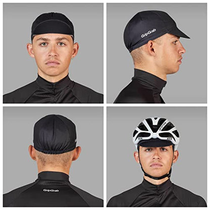 GripGrab Summer Cycling Cap - UV Protection Under-Helmet Bicycle Visor Hat - color: Black, size: Small-Medium