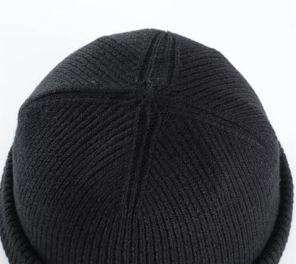 Connectyle Thick Cuffed Beanie for Men & Women Double Layer Knit Winter Hat Acrylic Watch Hat Warm Stocking Skull Cap - color: Black